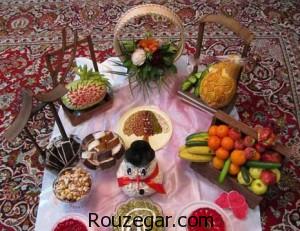 تزیین میوه و سفره شب یلدا، سفره شب یلدا، هندوانه شب یلدا