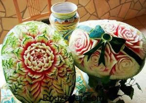 تزیین میوه و سفره شب یلدا، سفره شب یلدا، هندوانه شب یلدا