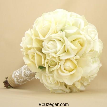 مدل دسته گل عروس رز سفید، مدل دسته گل عروس رز ، مدل دسته گل عروس رز سفید 2017