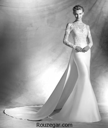 گالری زیباترین مدل لباس عروس ساتن و دانتل طرح ۲۰۱۷ – ۹۶