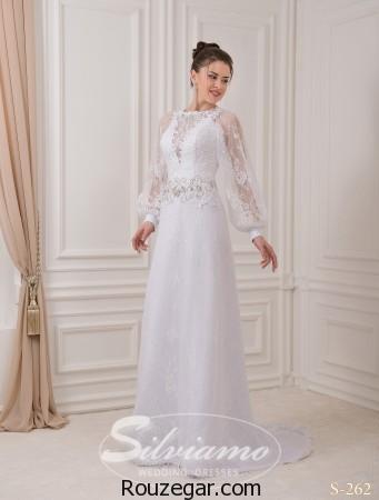 ژورنال شیک ترین مدل لباس عروس آستین دار برند Silviamo