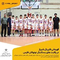 نماینده شیراز، قهرمان مسابقات بسکتبال نونهالان فارس در لیگ تابستانی