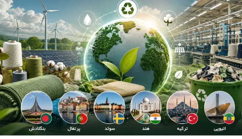 کشورهای پیشرو در نساجی پایدار با تمرکز بر بازیافت، انرژی پاک، پنبه ارگانیک و گواهینامه‌های زیست‌محیطی