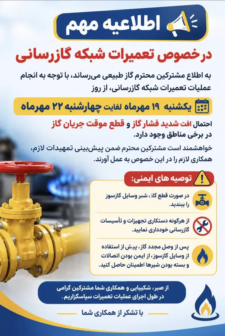 قطع و افت فشار گاز در روستاهای بخش کرچمبوی بویین میاندشت