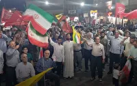ندای الله اکبر مردم بصیر خوزستان در حمایت از رزمندگان مدافع وطن در اجتماعات مردمی