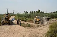 پیشرفت ۷۰ درصدی ایمن سازی سیل بندها در محدوده نیشکر میرزا کوچکخان در استان خوزستان