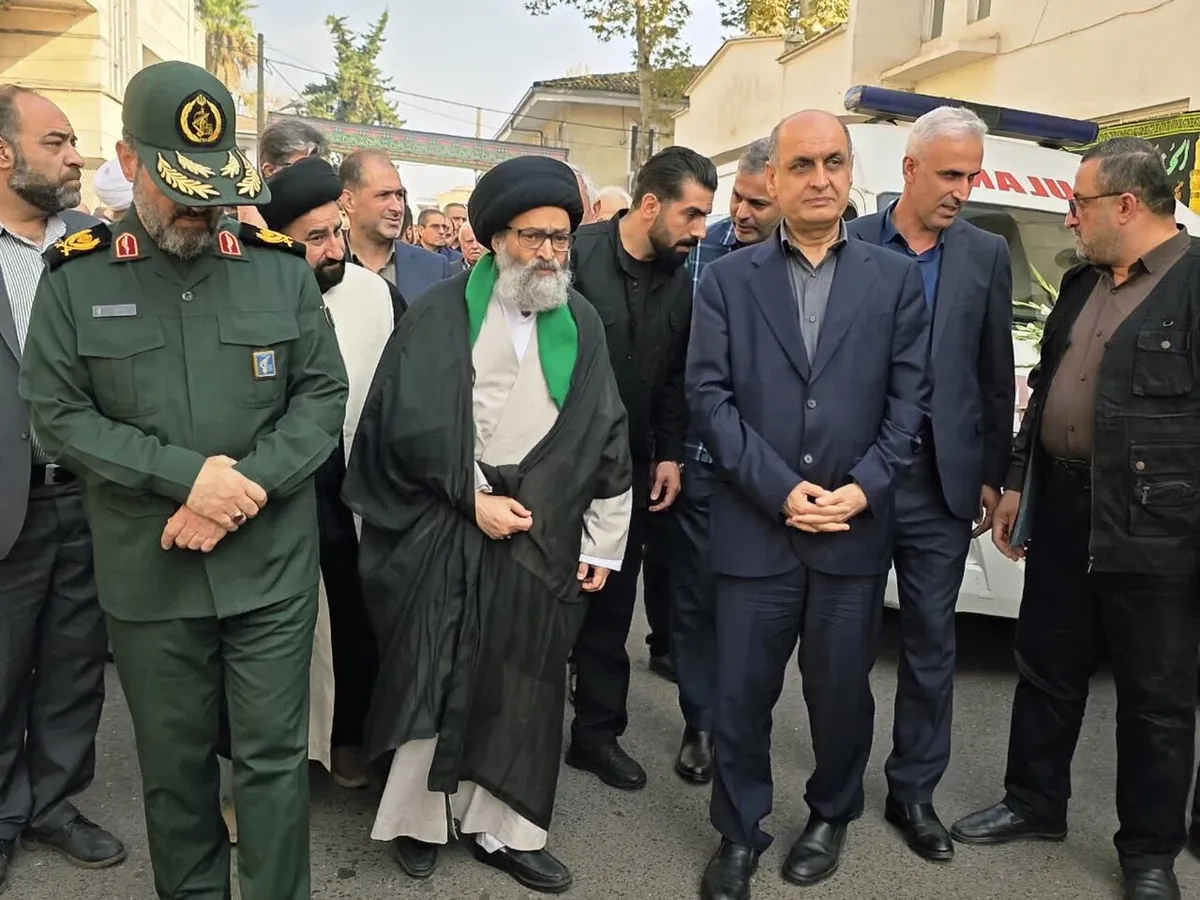 وداع چهره‌های ملی و استانی با آیت‌الله قربانی؛ حضور استاندار گیلان، نوبخت و نجفی در مراسم تشییع