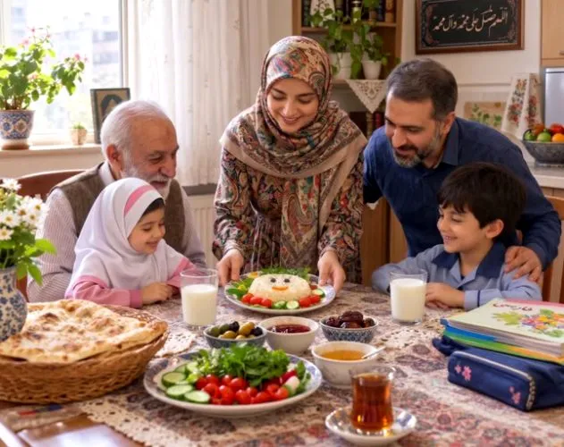 هم‌سفره شدن با صبحانه فرزندان، تقویت رشد و سلامت دانش‌آموزان