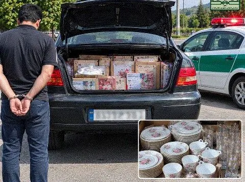 توقیف خودروی حامل لوازم خانگی قاچاق در شفت