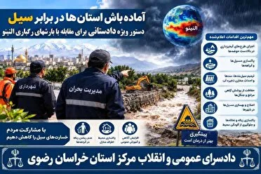 دادستانی مرکز استان خراسان رضوی برای مقابله با بارش‌های رگباری النینو دستور ویژه داد