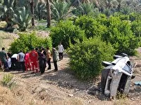 واژگونی سواری در جاده جنوب فارس با سه مصدوم