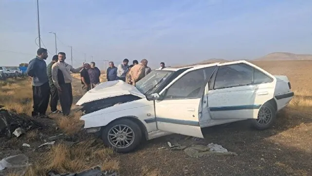 انحراف از جاده پژو پارس در محور میاندوآب _ مهاباد ۴ مصدوم برجا گذاشت