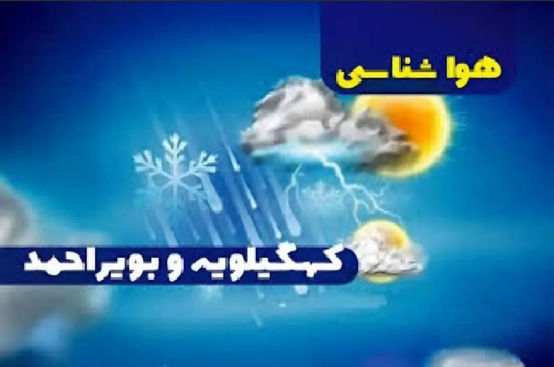 هشدار زرد هواشناسی در کهگیلویه و بویراحمد؛ احتمال رگبار و تگرگ