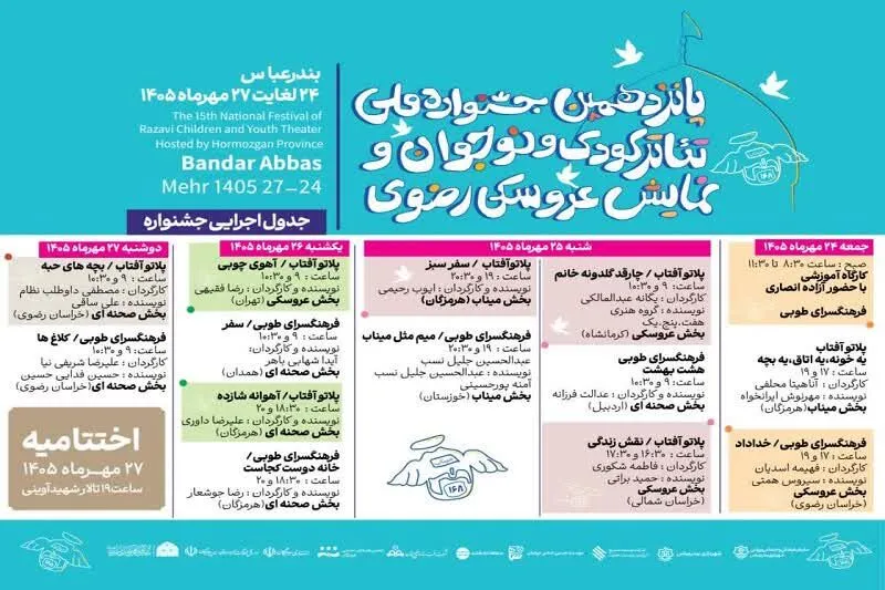 اجرای پنج نمایش در دومین روز جشنواره ملی تئاتر رضوی در بندرعباس