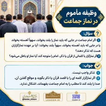 فتوای آیتالله خامنهای درباره تذکر به امام جماعت هنگام اشتباه در قرائت نماز