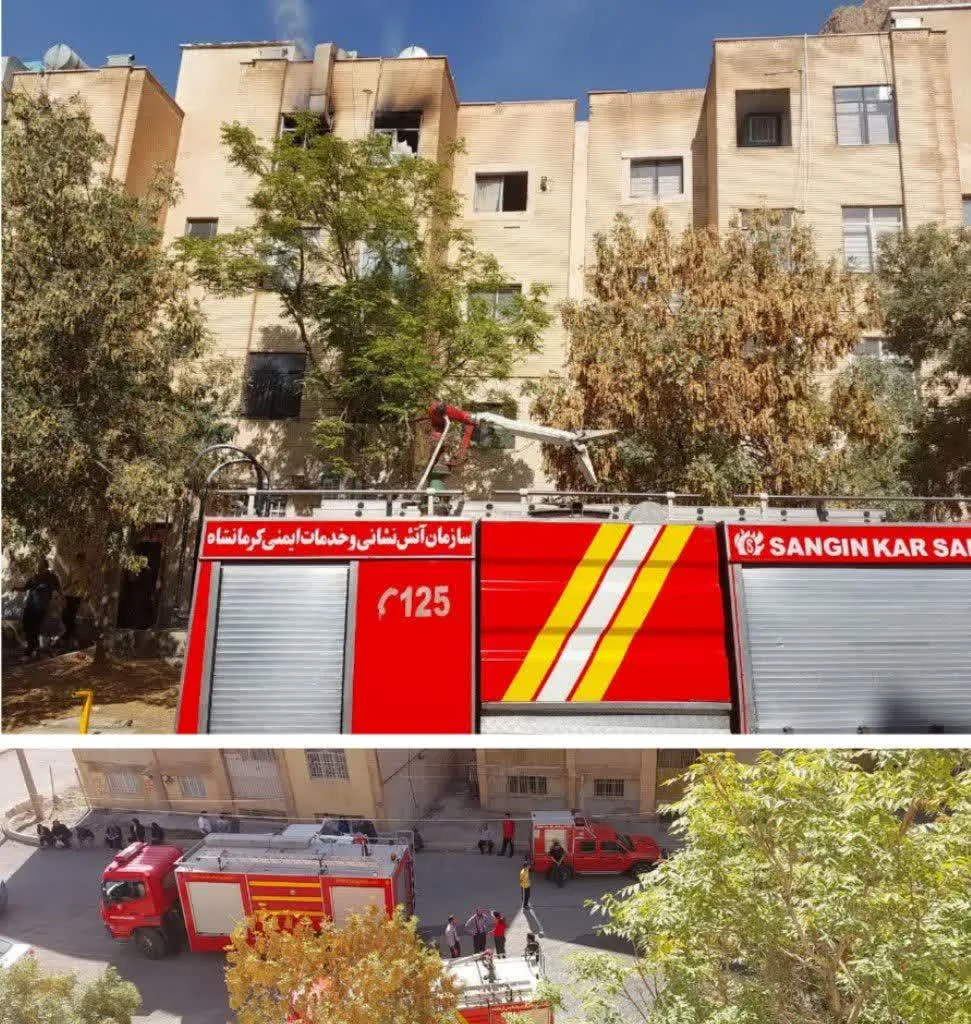آتش سوزی منزل مسکونی در شهرک ظفر کرمانشاه مهار شد