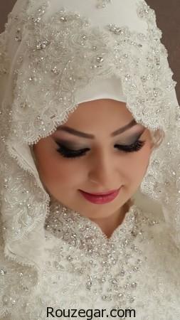 مدل لباس عروس پوشیده ایرانی ، مدل مدل لباس عروس پوشیده ایرانی با کلاه