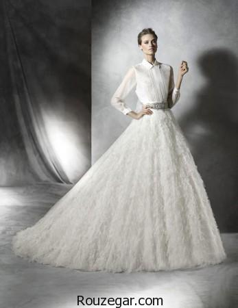 مدل لباس عروس اروپایی، مدل لباس عروس اروپایی آستین دار