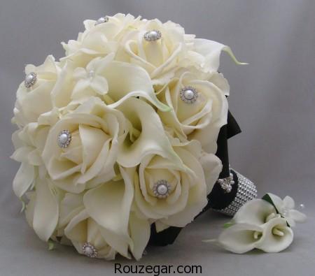 مدل دسته گل عروس رز سفید، مدل دسته گل عروس رز ، مدل دسته گل عروس رز سفید 2017