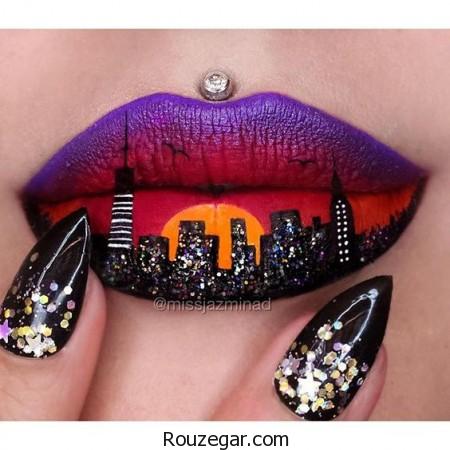 مدل آرایش لب متفاوت، مدل آرایش لب، مدل آرایش لب 2017، مدل آرایش لب خاص