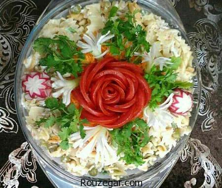 تزيين سالاد ماکارونی,تزیین سالاد ماکارونی قالبی,تزیین سالاد ماکارونی برای جشن تولد,مواد سالاد ماکارونی,تزیین سالاد ماکارونی با کالباس,تزیین سالاد ماکارونی و الویه,تزیین ماکارونی شکل دار,تزیین سالاد اندونزی با کلم,تزیین سالاد الویه لقمه ای