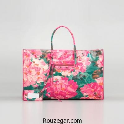 مدل کیف چرم گلدار