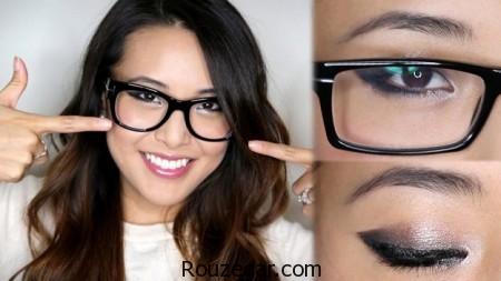 پیشنهاد آرایشی ساده اما شیک برای خانم های عینکی،ارایش با عینک،خط چشم برای افراد عینکی
