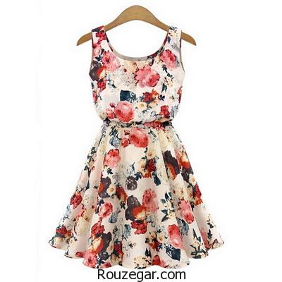 ‎مدل پیراهن گلدار کوتاه زنانه 2017