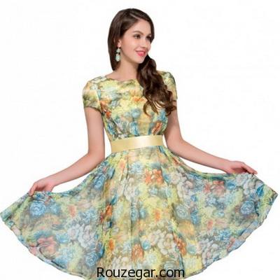 ‎مدل پیراهن گلدار کوتاه زنانه 2017