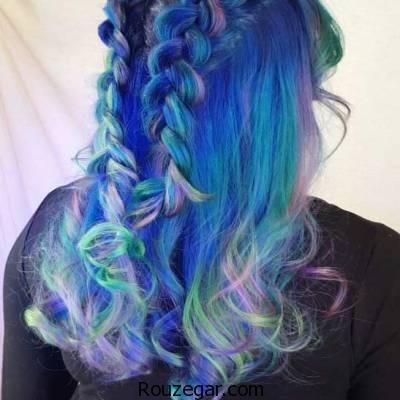  رنگ کردن موها به صورت هفت رنگ