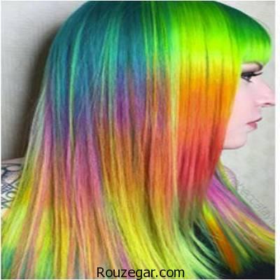  رنگ کردن موها به صورت هفت رنگ