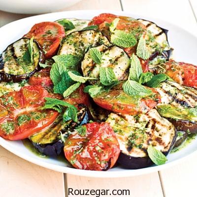 طرز تهیه بادمجان گریل شده با پنیر