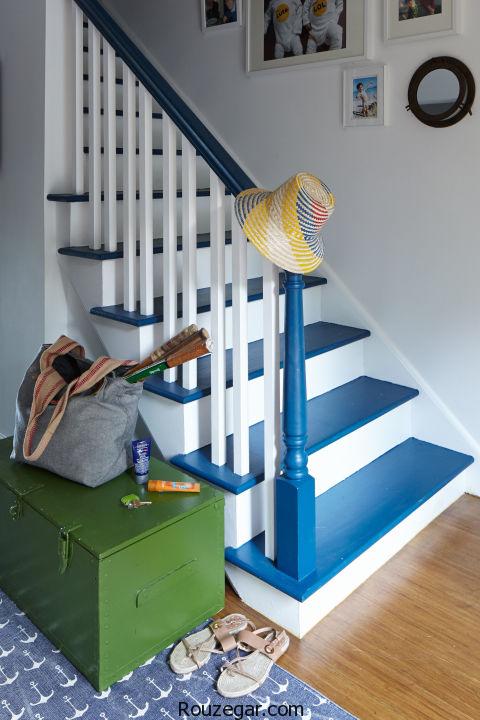 دکوراسیون راه پله داخل منزل 2017 و تزیین دیوار پلکان