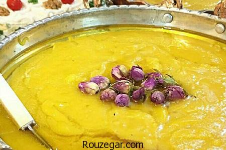  حلوا زعفرانی,طرز تهیه حلوا زعفرانی شیرازی,آموزش حلوا زعفرانی مجلسی