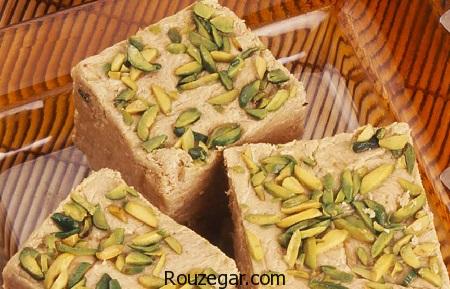 حلوا شکری,طرز تهیه حلوا شکری خانگی,حلوا شکری با مغز پسته