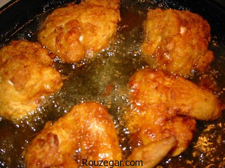 مرغ کنتاکی,طرز تهیه مرغ کنتاکی خانگی,آموزش مرغ کنتاکی با سس مخصوص