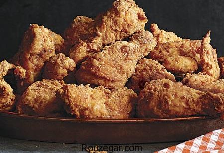 مرغ کنتاکی,طرز تهیه مرغ کنتاکی خانگی,آموزش مرغ کنتاکی با سس مخصوص