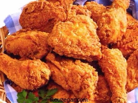 مرغ کنتاکی,طرز تهیه مرغ کنتاکی خانگی,آموزش مرغ کنتاکی با سس مخصوص