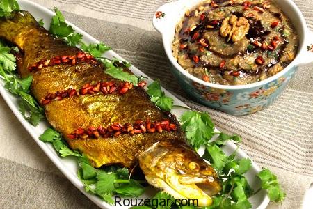 ماهی شکم پر,طرز تهیه ماهی شکم پر با رب انار,آموزش ماهی شکم پر با تمر هندی 