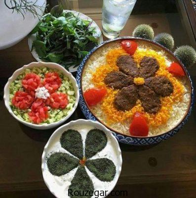 تزیین غذا ،تزیین غذای ایرانی، تزیین غذای مجلسی ایرانی