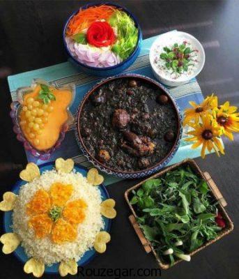 تزیین غذا ،تزیین غذای ایرانی،  تزیین غذای مجلسی ایرانی