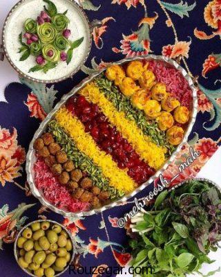 تزیین غذا ،تزیین غذای ایرانی،  تزیین غذای مجلسی ایرانی