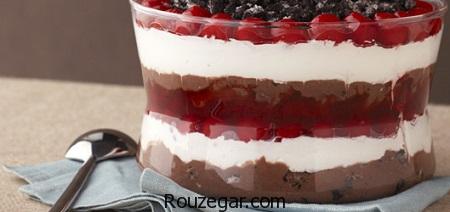 دسر گیلاس,طرز تهیه دسر گیلاس خوشمزه,آموزش دسر گیلاس و شکلات