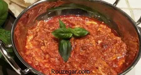 املت گوجه فرنگی,طرز تهیه املت گوجه فرنگی با قارچ,آموزش املت گوجه فرنگی با پنیر پیتزا