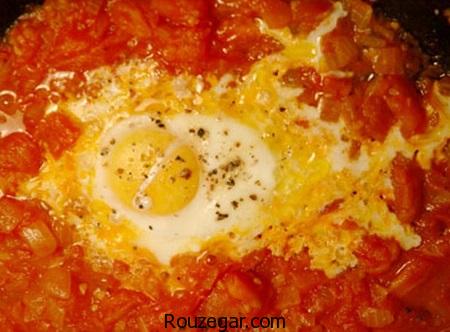 املت گوجه فرنگی,طرز تهیه املت گوجه فرنگی با قارچ,آموزش املت گوجه فرنگی با پنیر پیتزا