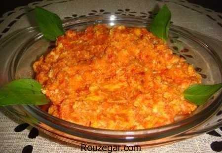 املت گوجه فرنگی,طرز تهیه املت گوجه فرنگی با قارچ,آموزش املت گوجه فرنگی با پنیر پیتزا