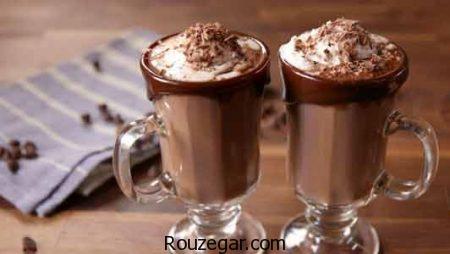 شکلات داغ,طرز تهیه شکلات داغ خوشمزه,آموزش شکلات داغ با خامه