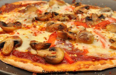 پیتزا مرغ و قارچ,طرز تهیه پیتزا مرغ و قارچ خانگی,آموزش پیتزا مرغ و قارچ خوشمزه