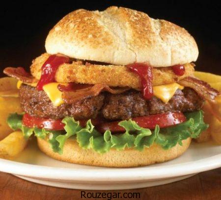 همبرگر مخصوص,طرز تهیه همبرگر مخصوص با قارچ,آموزش همبرگر مخصوص خوشمزه خانگی