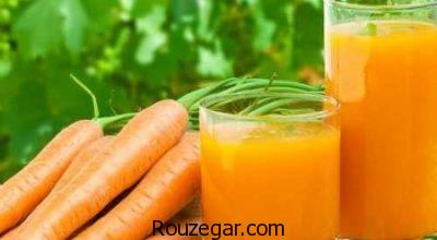 خواص آب هویج در لاغری,خواص آب هویج برای کودکان,خواص آب هویج برای کبد